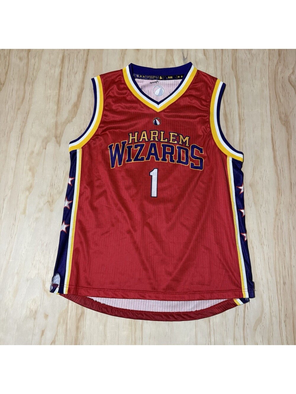 Harlem Wizards #1 "Wiz Kid" Autographed Basketball Jersey Size M Men’s